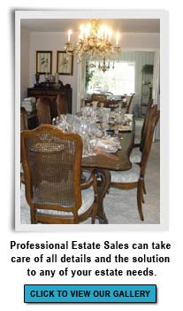 Professional Estate Sales will organize & display household contents by category.